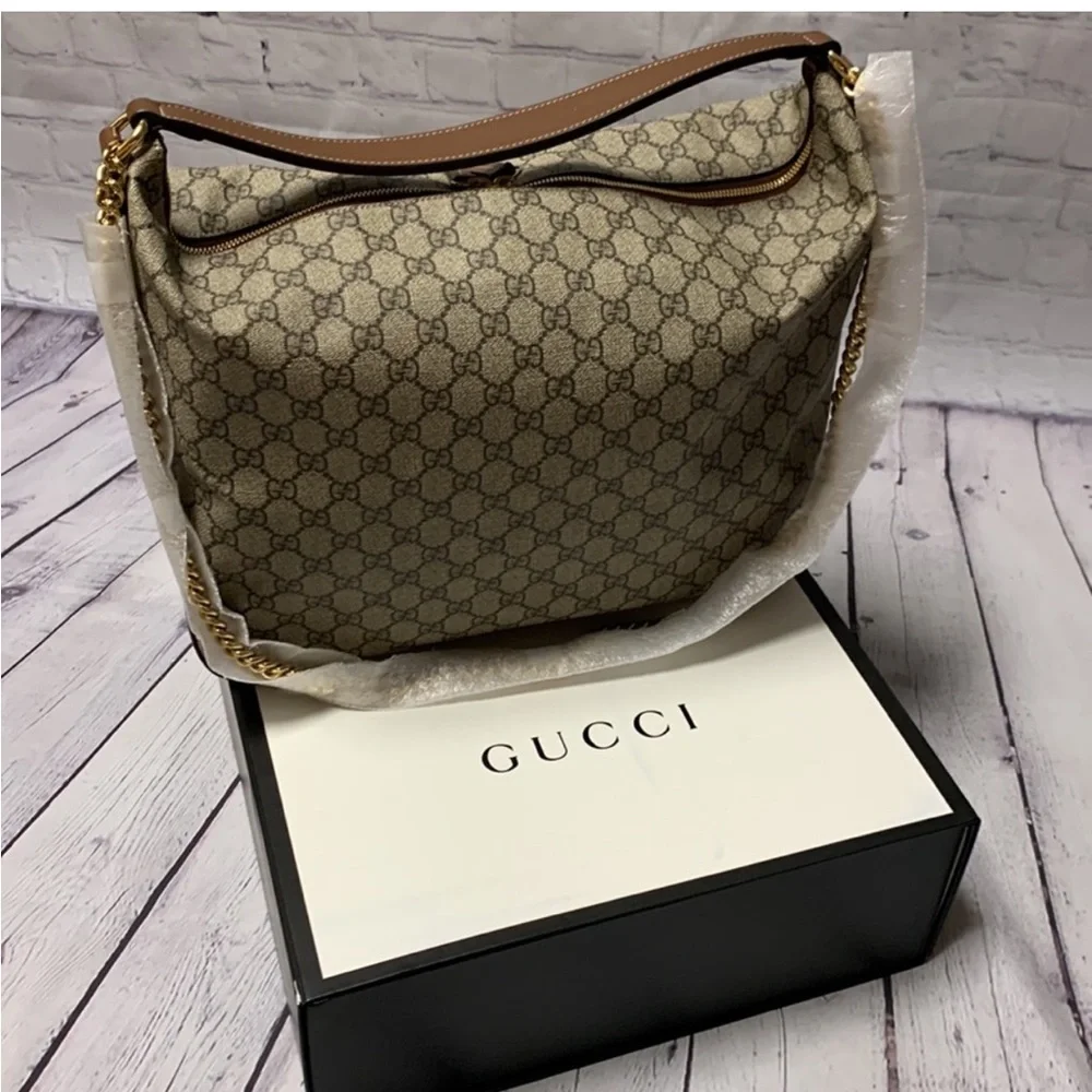 Gucci Chain Hobo GG Coated Canvas